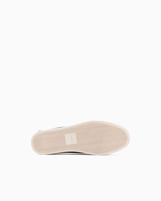 Giorgio Armani Green Suede Slip On With Threading And Rubber Sole for men