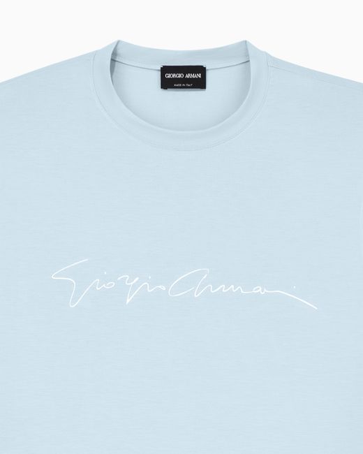 Giorgio Armani Blue Crew-Neck T-Shirt for men