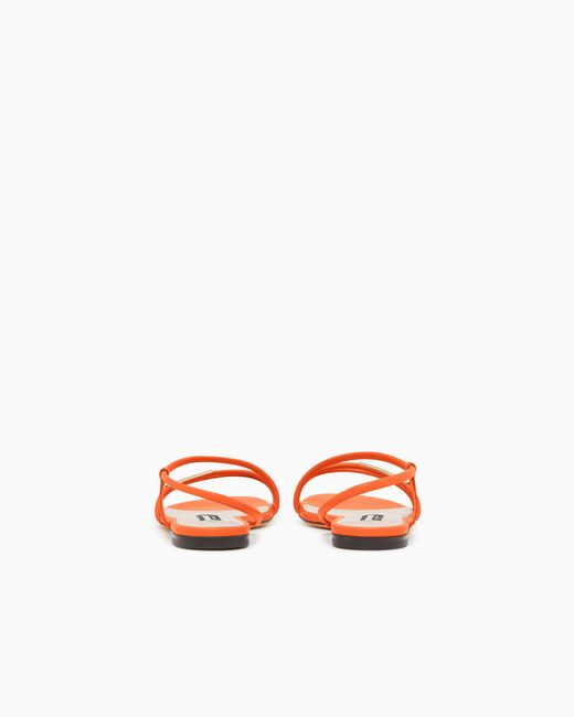 Giorgio Armani White Flat Leather Sandals