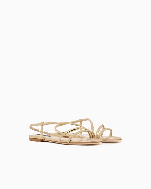 Giorgio Armani White Flat Sandals