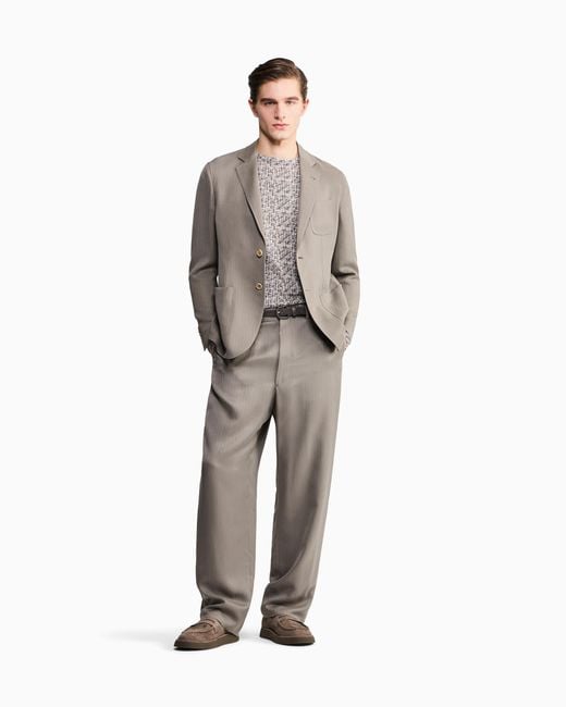 Pull Ras-Du-Cou En Cachemire Imprimé Giorgio Armani pour homme en coloris Gray