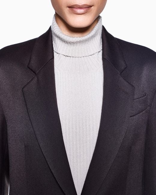 Giorgio Armani Blue Single-Breasted Wool Jacket