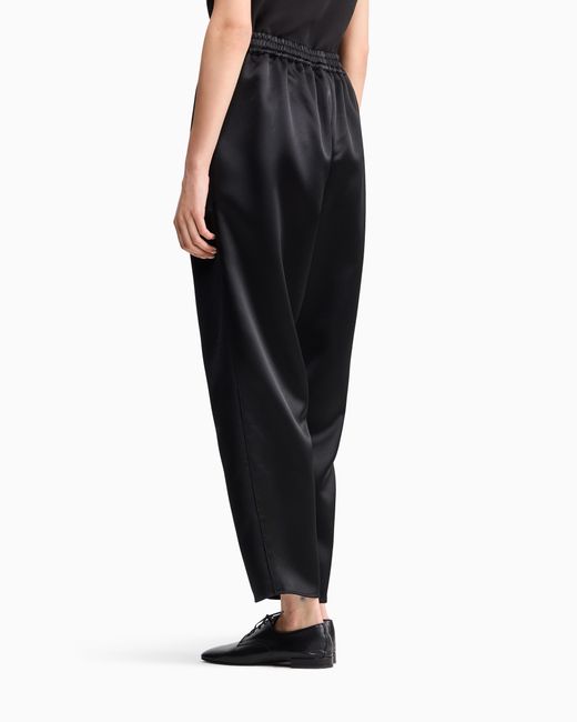 Giorgio Armani Blue Trousers Techno Duchesse Oversized Fit With Front Pockets