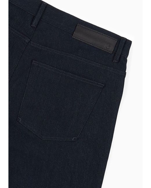 Giorgio Armani Blue Regular-fit, Five-pocket Trousers In Stretch Cotton for men