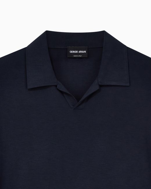 Giorgio Armani Blue Stretch Polo for men