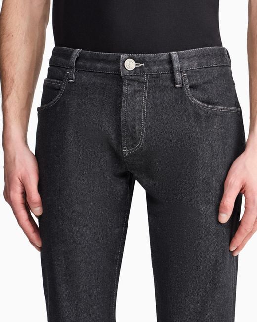 Giorgio Armani Blue Five-Pocket, Slim-Fit, Stretch Cotton-Denim Trousers for men