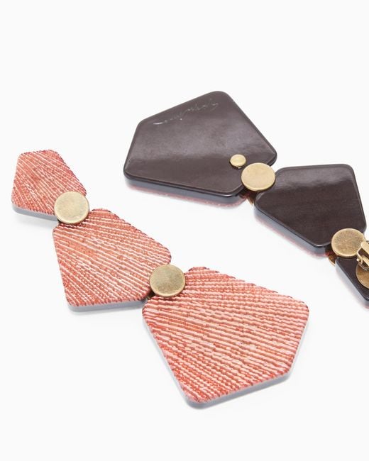 Giorgio Armani Pink Resin And Metal Earrings