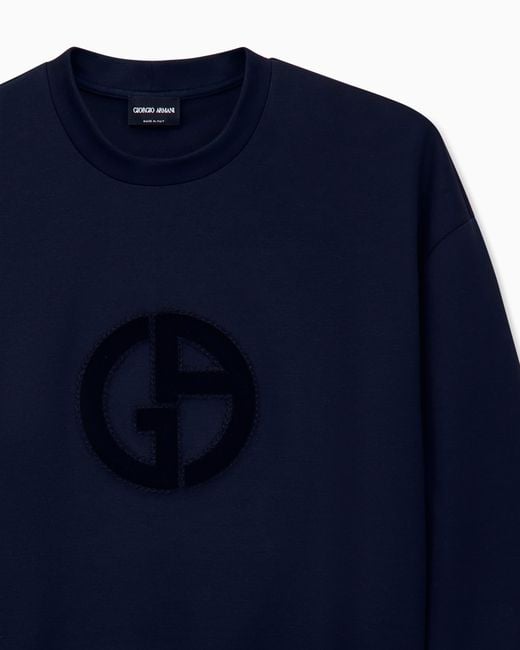 Giorgio Armani Blue Sweatshirt With Regular Fit for men