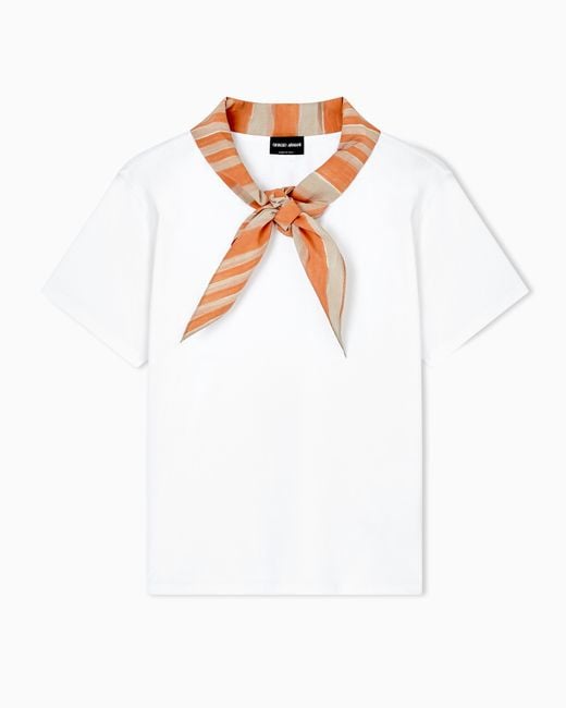 Giorgio Armani White T-Shirt With Scarf