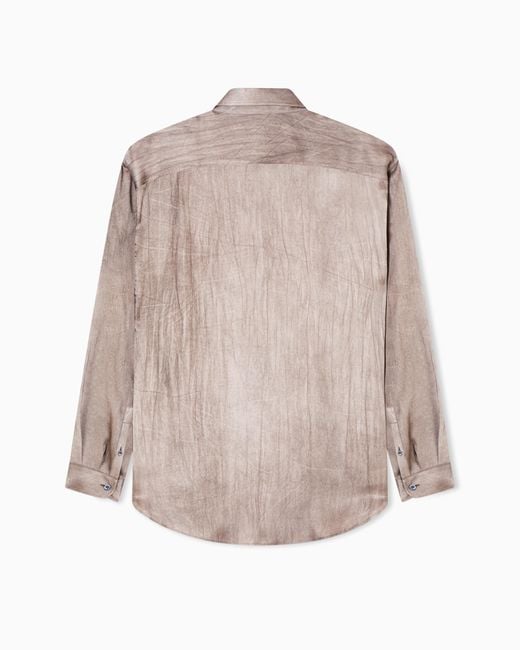 Giorgio Armani Natural Viscose Blend Satin Shirt for men