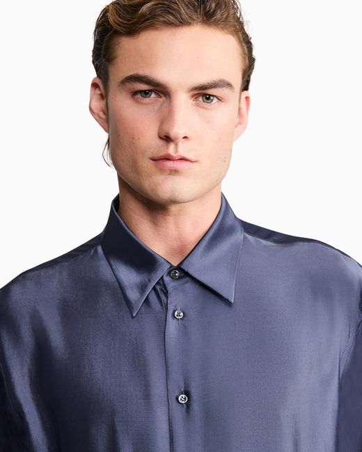 Giorgio Armani Blue Shirt Regular Fit for men