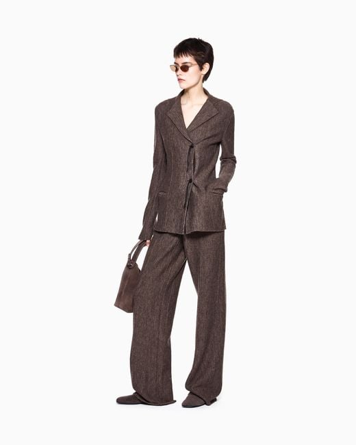 Giorgio Armani Brown Single-Breasted Blazer