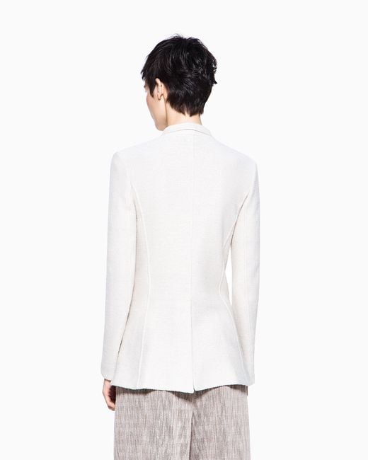 Giorgio Armani White Single-Breasted Jacket
