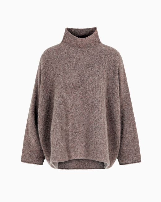 Giorgio Armani Women's Brown Cashmere Mock-Neck Sweater