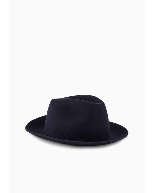 Giorgio Armani Blue Wool Hat for men