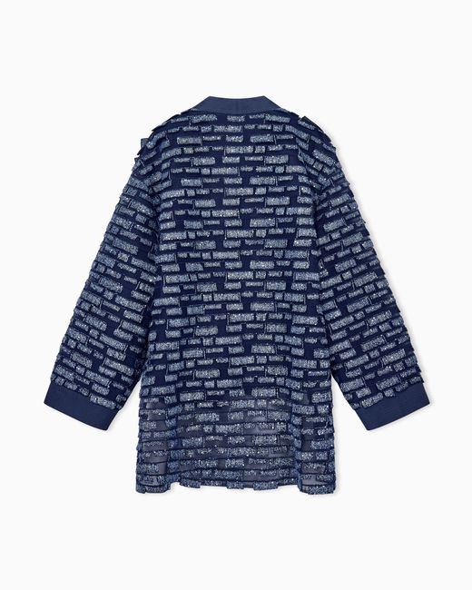 Giorgio Armani Blue Oversized Wrap Jacket