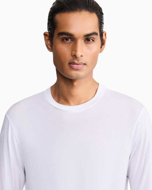 Giorgio Armani White Long Sleeve Jumper for men