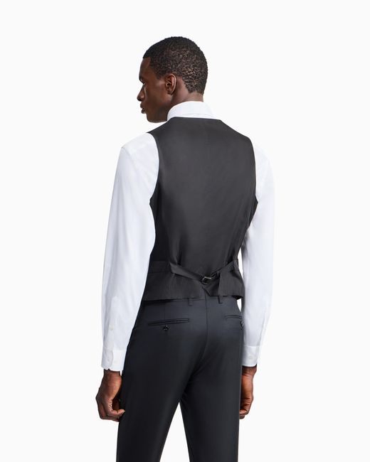Giorgio Armani Blue Single-Breasted Waistcoat for men