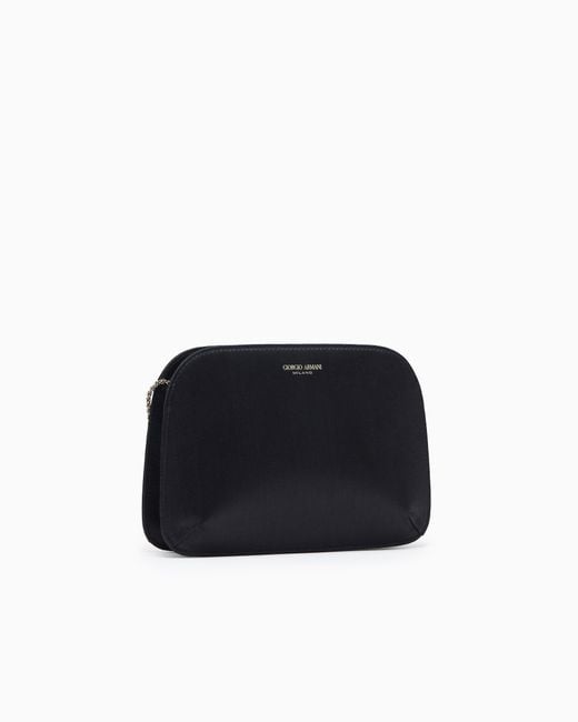 Giorgio Armani Black Satin La Prima Clutch Bag