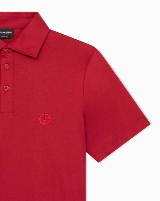 Giorgio Armani Red Interlock Polo for men