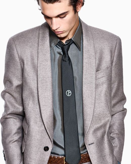 Giorgio Armani White Woven Tie for men