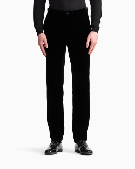 Giorgio Armani Black Velvet Trousers for men