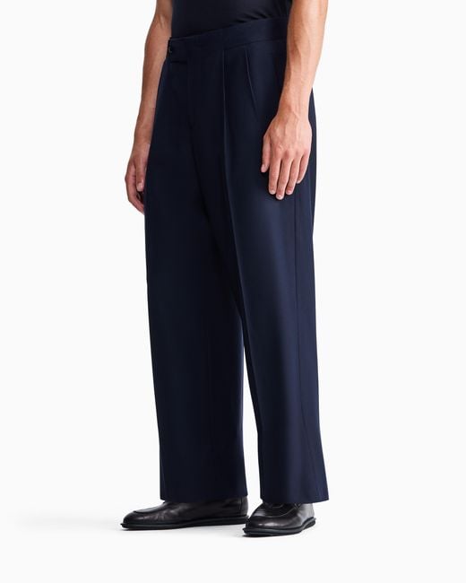 Giorgio Armani Blue Trousers Oversized Fit for men