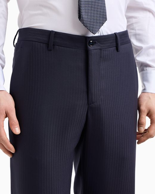 Giorgio Armani Blue Soho Line Double-Breasted Pinstriped Suit for men
