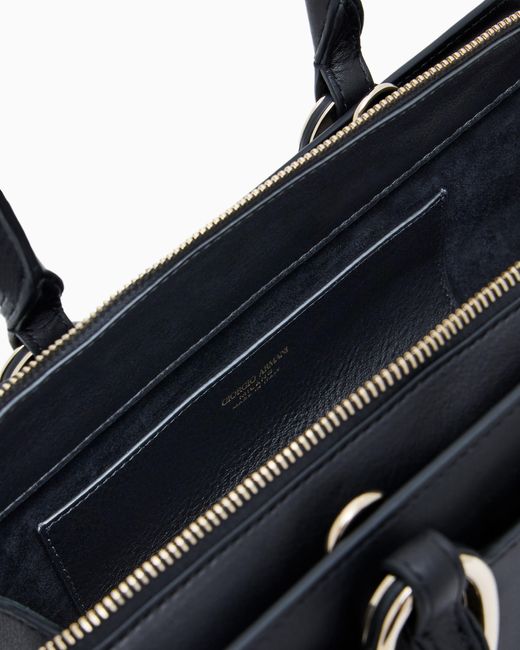 Giorgio Armani Blue Leather Bauletto Bag
