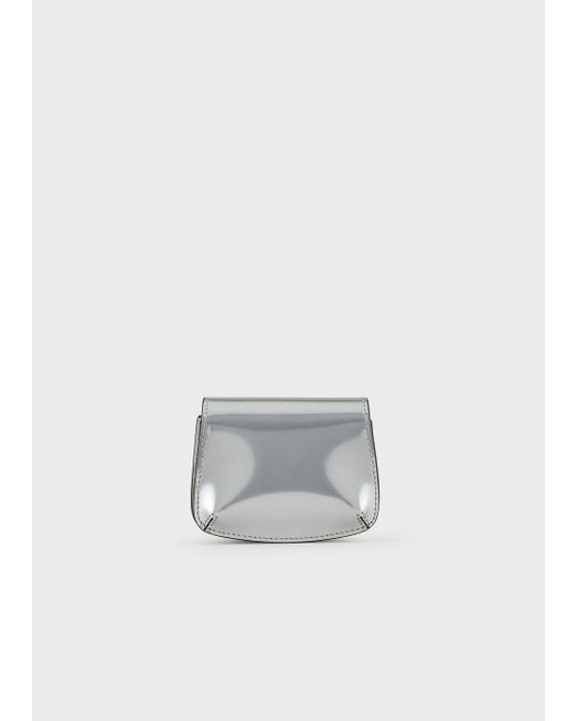 Giorgio Armani White Liquid Patent Leather Mini La Prima Bag