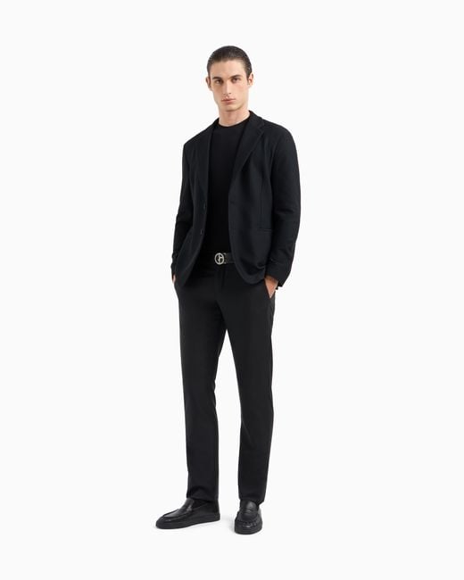 Giorgio Armani T-Shirt Mit Rundhalsausschnitt Icon Aus Viskosejersey Mit Stretchanteil in Black für Herren
