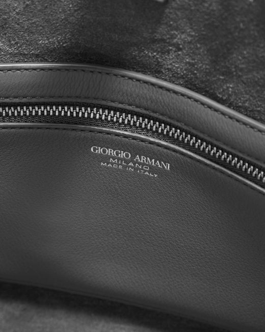 Giorgio Armani Gray Leather Shopper Bag