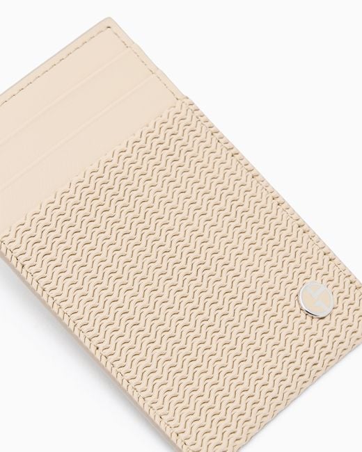 Tarjetero De Piel Estampada Giorgio Armani de hombre de color Brown