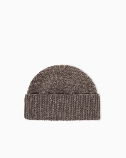 Giorgio Armani Brown Beanie Hat for men