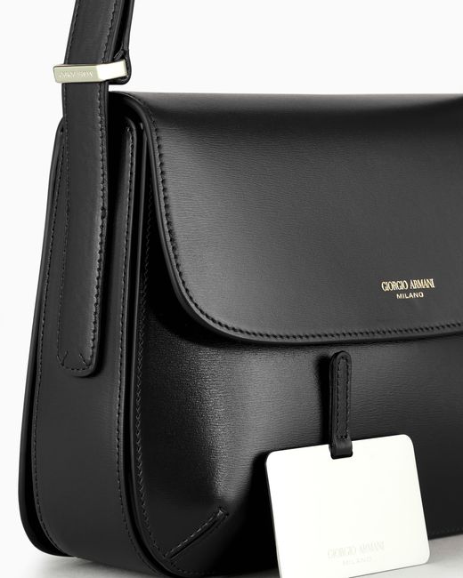 Giorgio Armani Black Mittelgroße La Prima Aus Strukturiertem Leder