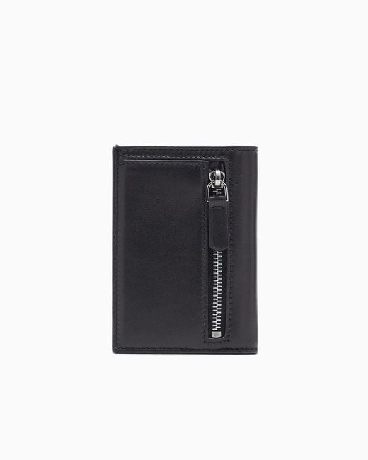 Giorgio Armani Black Nappa-Leather Bifold Wallet for men