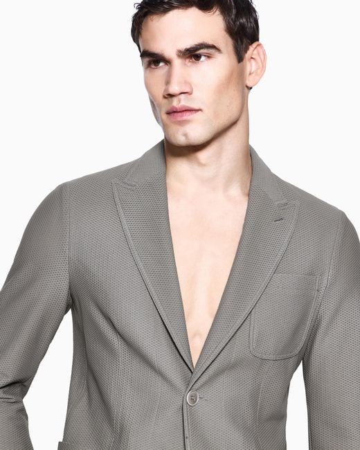 Giorgio Armani Blue Single-Breasted Jacket for men