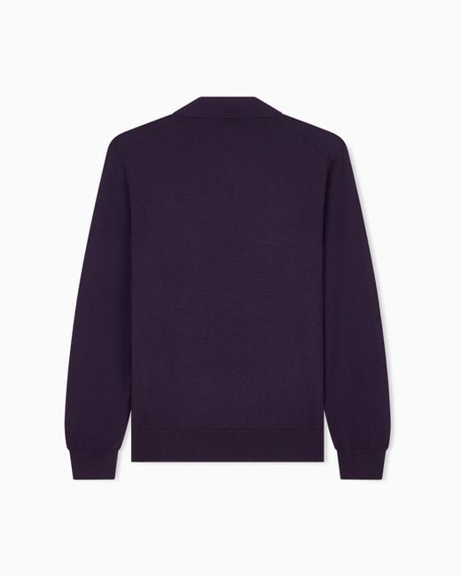 Giorgio Armani Blue Long-Sleeved Polo Shirt for men