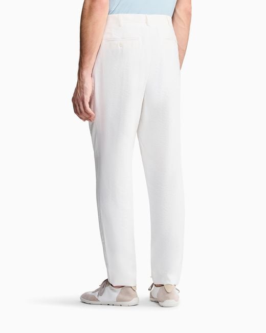 Giorgio Armani White Two-Dart Trousers for men