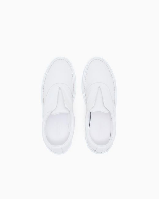 Giorgio Armani White Deerskin Slip-Ons for men