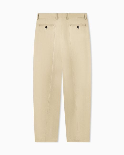 Giorgio Armani Natural Trouser Regular Fit Washed Lyocell Poplin for men