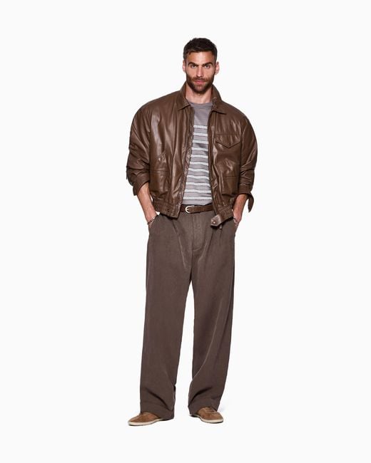 Giorgio Armani Brown Bomber Jacket for men