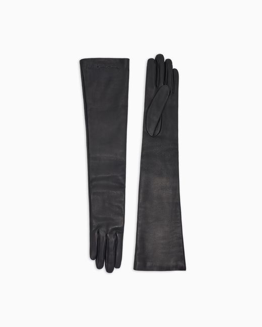 Giorgio Armani Black Long Nappa-Leather Gloves
