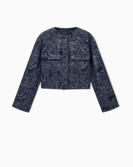 Giorgio Armani Blue Cropped Blouson