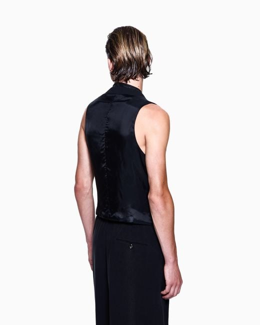 Giorgio Armani Blue Single-Breasted Waistcoat for men