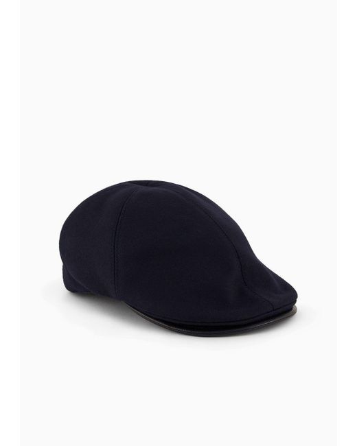 Giorgio Armani Blue Wool-blend Flat Cap for men