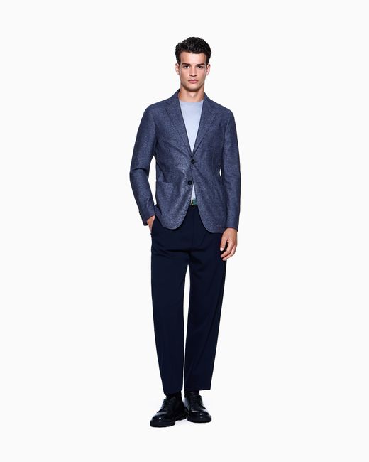 Giorgio Armani Blue Slim-Fit Sweater for men