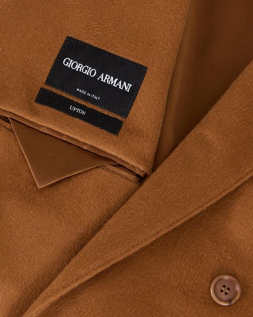 Giorgio Armani Brown Vicuña Double-Breasted Jacket for men