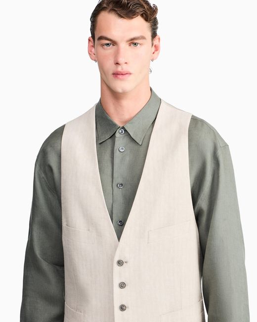 Giorgio Armani White Armani/Archivio Ss1990 Single-Breasted Waistcoat for men
