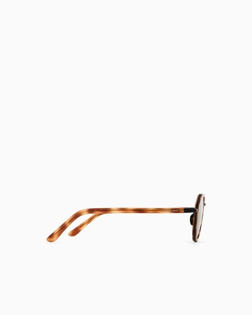 Giorgio Armani White Round Sunglasses for men